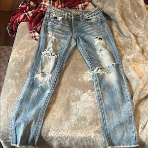 American Eagle Outfitters Blue Boyfriend Jeans Distressed